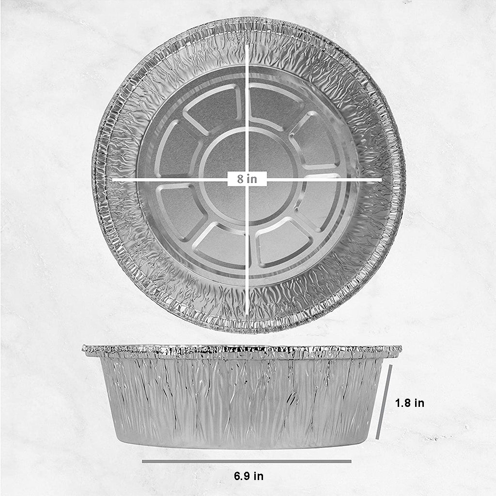 8" Silver Round Aluminum Foil Container (Base Only)