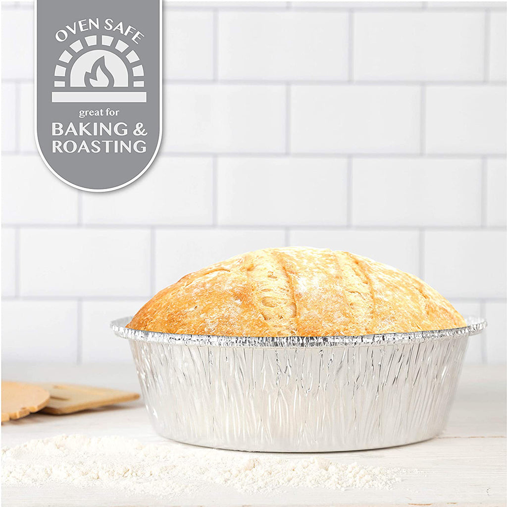 8" Silver Round Aluminum Foil Container (Base Only)