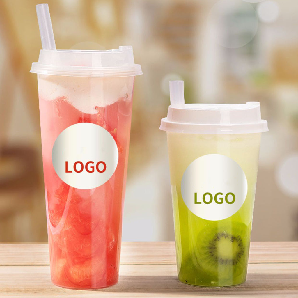 Custom Printed 90mm PP Clear Boba Tea Cup - 20cs Min
