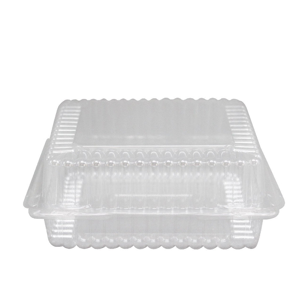 J139 | Récipient rectangulaire à charnière transparent en PET | 6,18x6x2,56" - 400 pièces