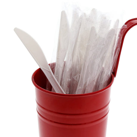 6.4" Individually Wrapped White Plastic Knife