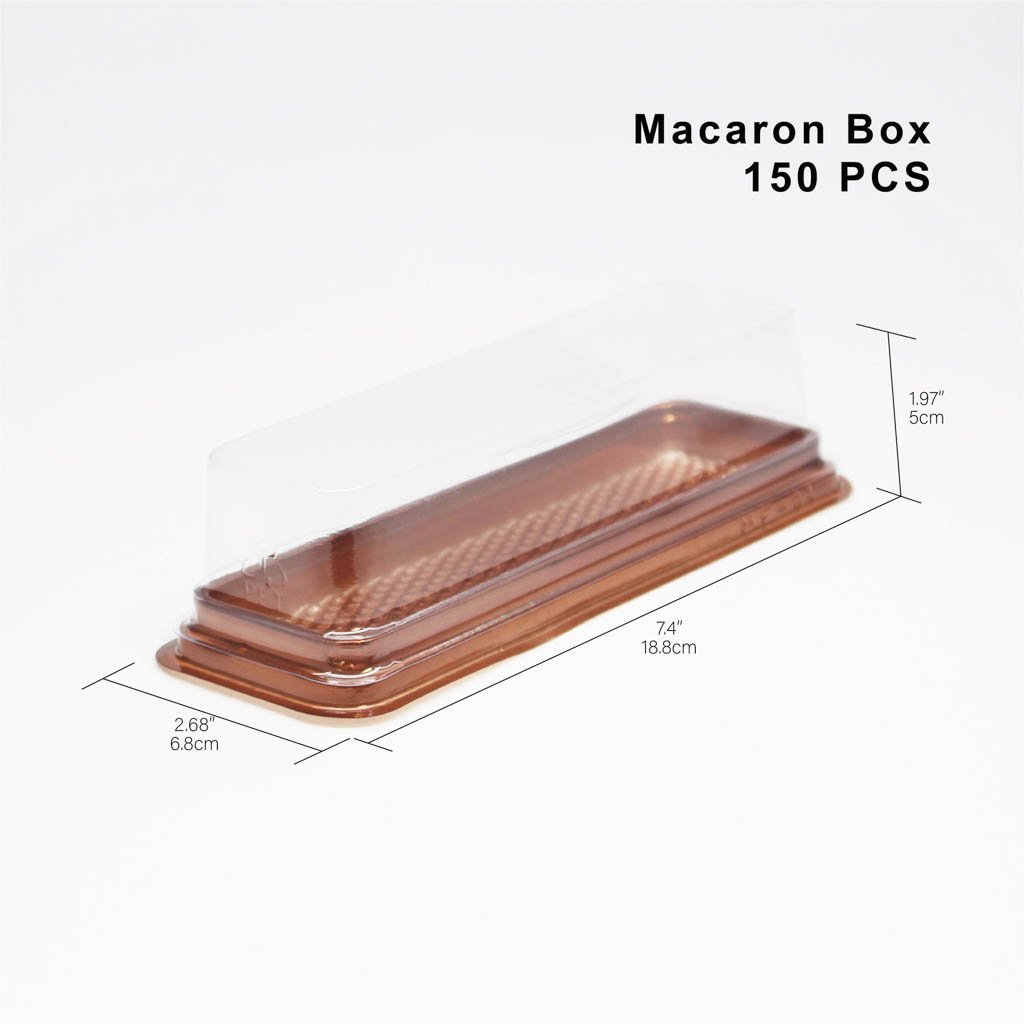 Macaron PET Clear Rectangular Box W/ Lid | 6.5x1.57x1.77" -150 Sets - HD Plastic Product (Canada). Inc