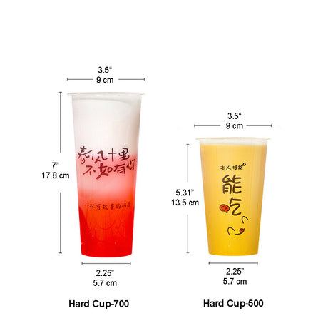 Tasse à thé au lait dur transparent en PP de 90 mm imprimée sur mesure - 10 000 pièces minimum