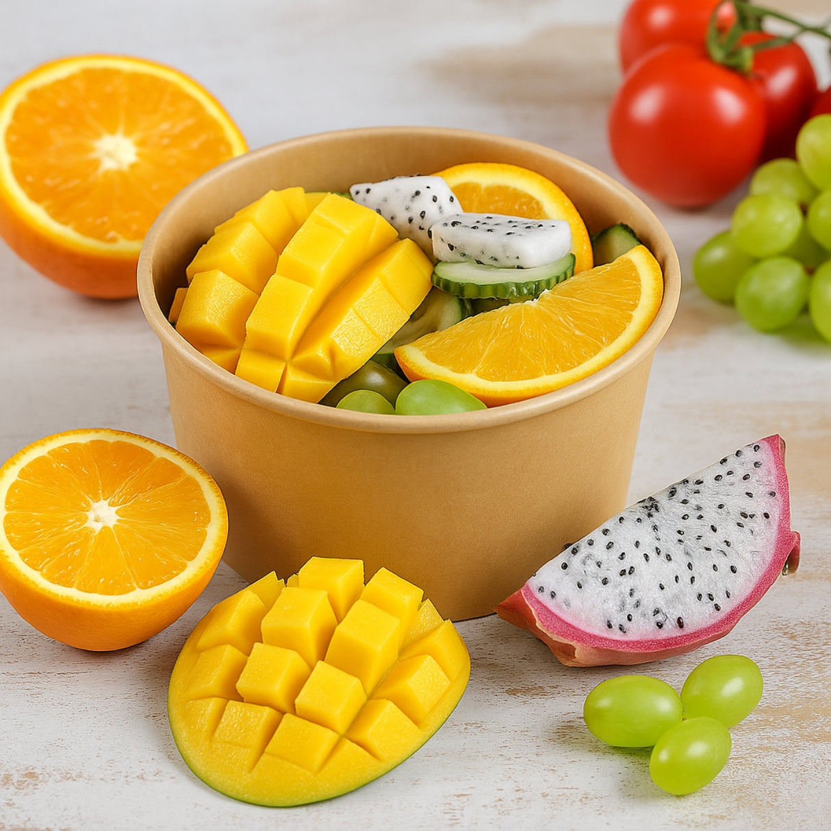 #1100B | 37oz Eco-friendly Kraft Round Paper Bowl (Base Only) - 300 Pcs - HD Bio Packaging