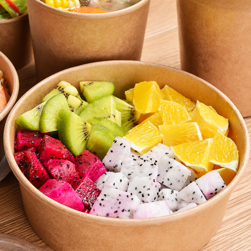 #1300B | 40oz Eco-friendly Kraft Round Paper Bowl (Base Only) - 300 Pcs - HD Bio Packaging