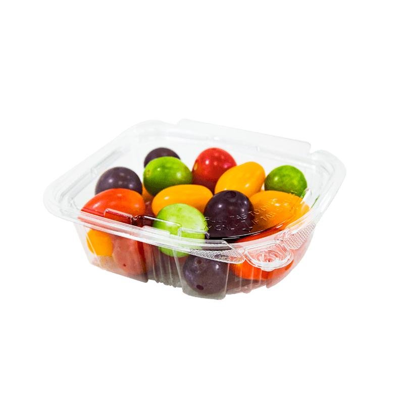 PLS-12 | Récipient à salade rectangulaire à charnière en PET transparent de 12 oz - 240 ensembles
