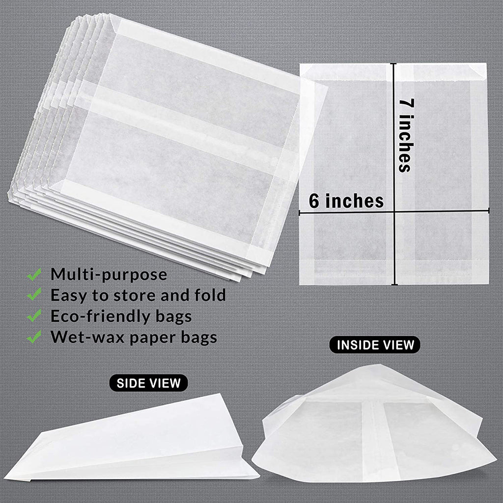 MCN320201 Sac à sandwich à soufflet en papier blanc résistant à la graisse | 6x0,75x6,75" - 1000 pièces
