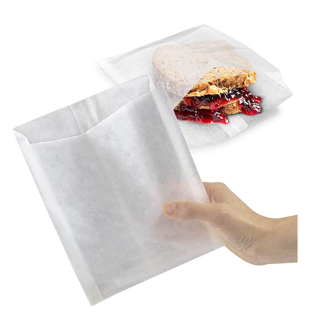 MCN320301 Sac à sandwich à soufflet en papier blanc résistant à la graisse | 6x2x9" - 1000 pièces