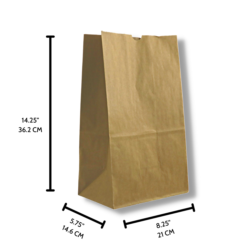 HD-8614 #520 | 20lb Paper Kraft Checkstand Bag | 8.25x5.75x14.25"