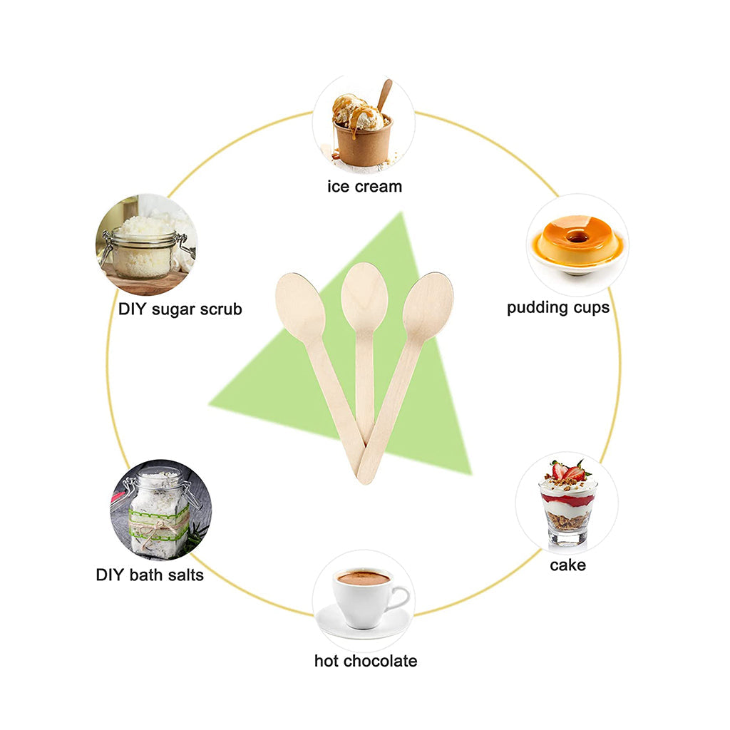 Cuillère en bois compostable 6,2" - 1000 pièces