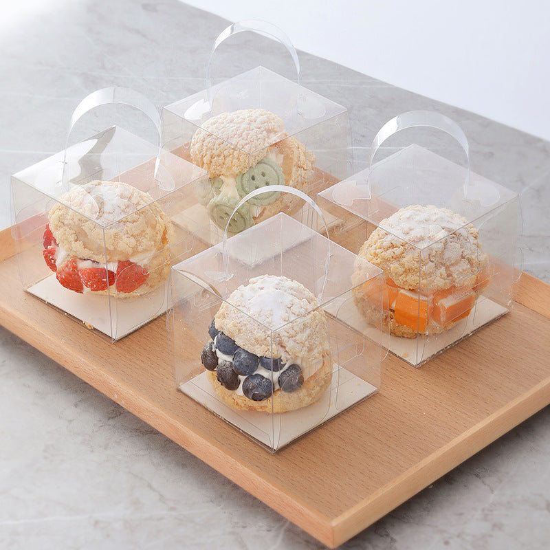 Clear Square Cake Box W/ Handle & Board | Ideal for 3" 4" Cake