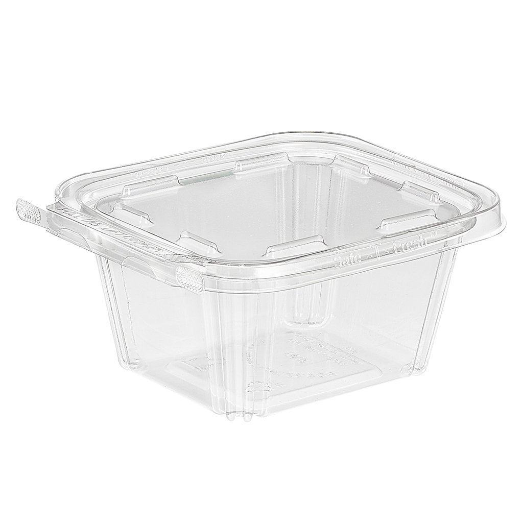 TS16 | 16oz PET Clear Rectangular Hinged Safe-T-Fresh Salad Container - 240 Sets - HD Plastic Product (Canada). Inc