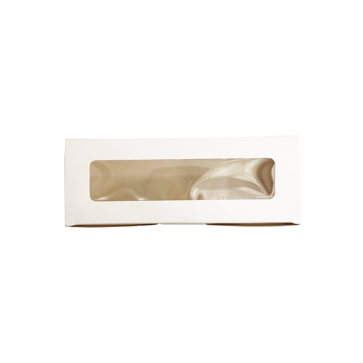 White Rectangular Macaron Paper Box W/ Window | 8x3x2"