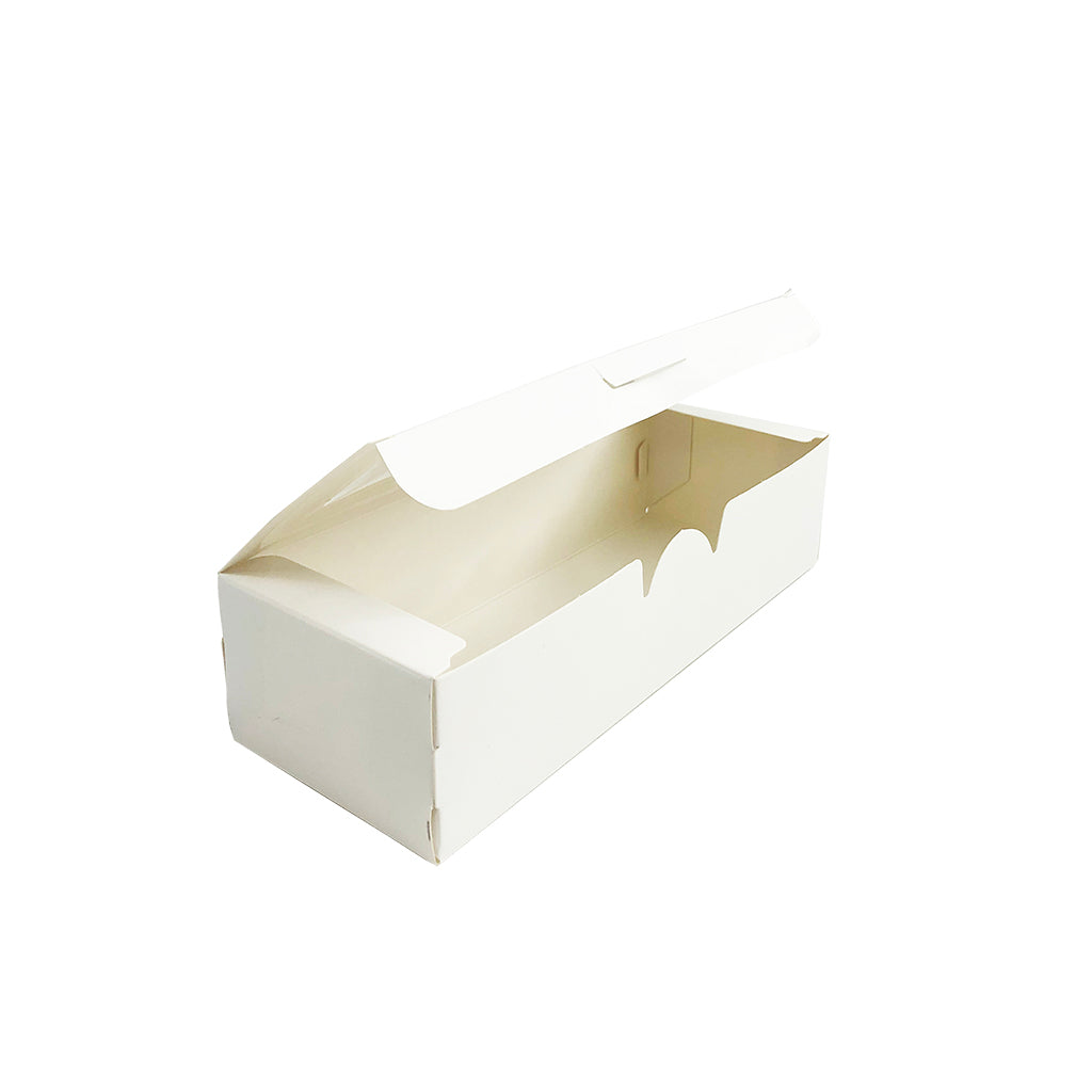 White Rectangular Macaron Paper Box W/ Window | 8x3x2"