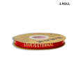 0.39" Love Is Eternal Red Fabric Ribbon | 50 Yards - 1 ROLL