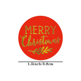 1.5" Merry Christmas Round Stickers | 3 Patterns (500Pcs/Roll) - size