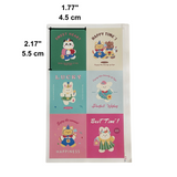 1.77x2.17" Cute Stickers | 6 Designs | Ideal for 10oz PP Bottles - 60 Pcs (10 Sheets)