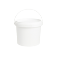 100oz PP White Dessert Food Storage Round Bucket W/ Lid & Handle