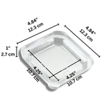 107x107mm AFP Anti-Fog Clear Square PET Lid | Fit 300S Container (Lid Only) - size