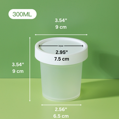 10oz Frosted Dessert Cup W/ White Lid - size