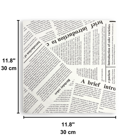 11.8x11.8" Newsprint Liner Food Wrap Paper - size