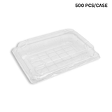Clear plastic food container on a white background with '500 PCS/CASE' text.