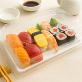 #1109 PET | Clear Sushi Tray W/ Lid | 9.45x5.9x1.77" with sushi