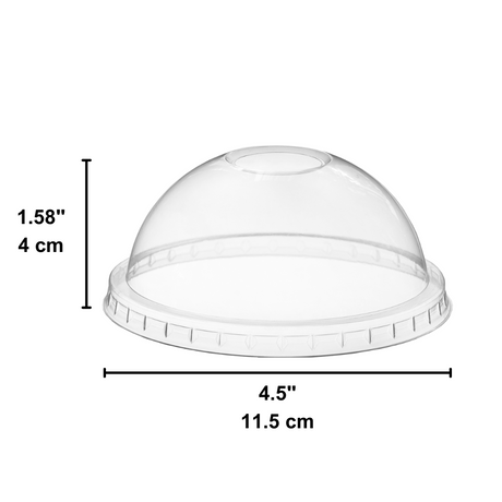 115mm PET Dome Lid | Fit 15B/20D/20B/26B/32B/32D Paper Soup Cup (Lid Only) - size
