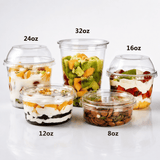 117mm Top PET Clear Round Salad Container Dessert Cup - different sizes