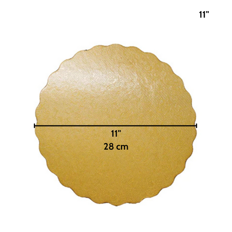 11 Golden Round Cake Paper Pad - Size