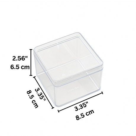 11oz Square Clear Cake Container W/ Lid | 3.35x3.35x2.56" - size