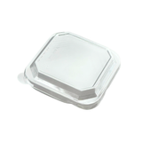 124x124mm Clear Square PET Lid | Fit 400S/500S Paper Container (Lid Only) - 300 Pcs