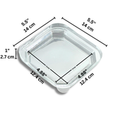 124x124mm Clear Square PET Lid | Fit 400S/500S Paper Container (Lid Only) - size