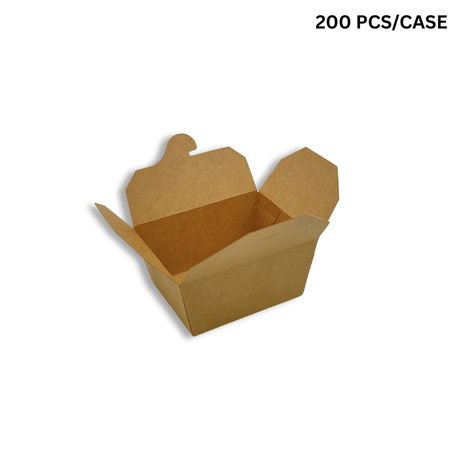 #1 | 26oz Kraft Foldable Paper Take Out Box | 4.33x3.54x2.5" - 200 PCS