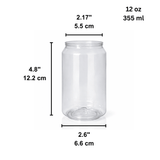 12oz Can-Shaped Clear PET Cup (Base Only) - size