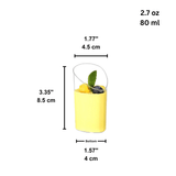 2.7oz Mini Dessert Shooter Cups | Clear Cylindrical PS Parfait Cup 80ml - size