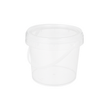 50oz PP Clear Dessert Food Storage Round Bucket W/ Lid & Handle
