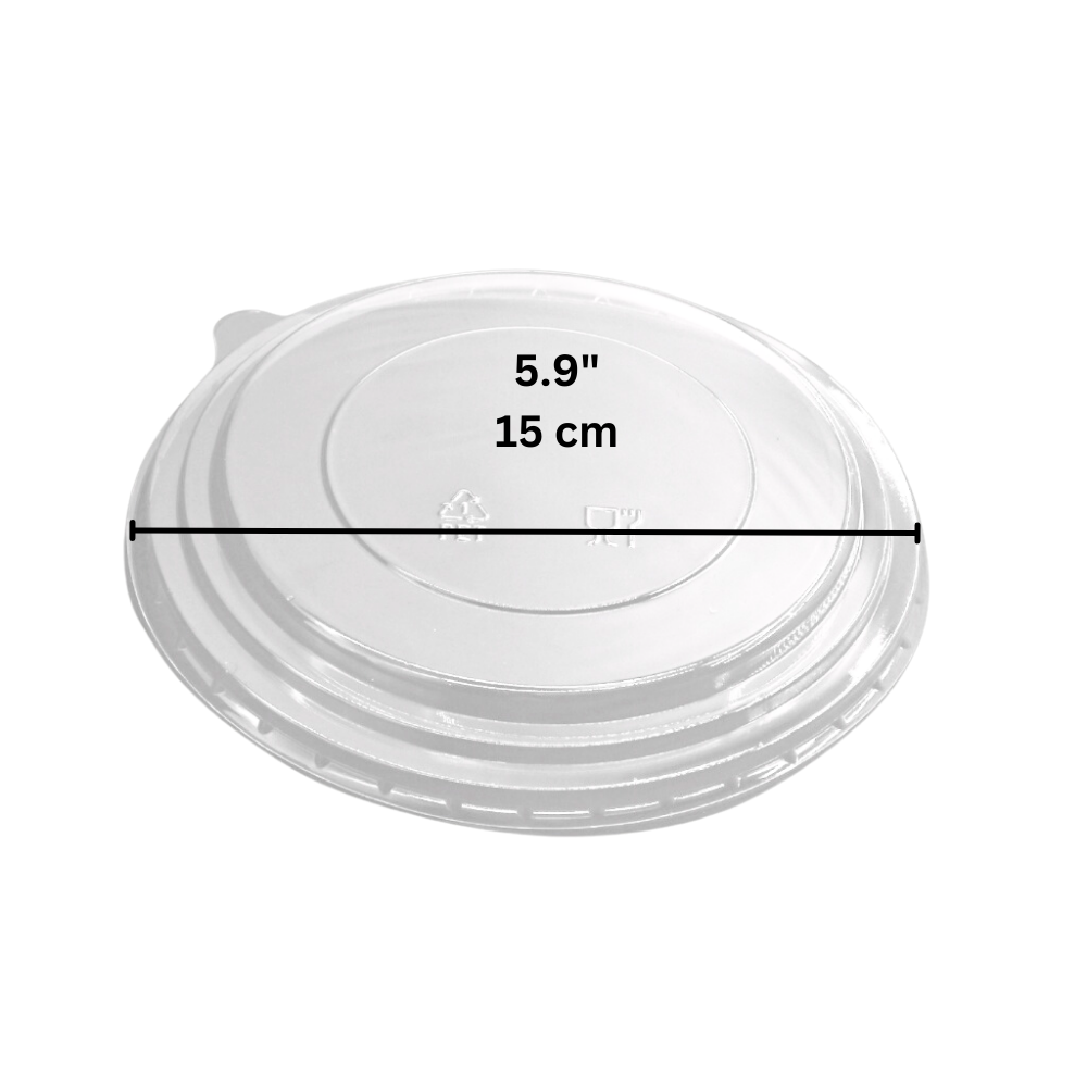 150mm AFP Anti-Fog Clear Round Lid | Fit 500B/750B/1000B Paper Bowl (Lid Only) - size