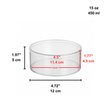 15oz Round Clear Dessert Container W/ Lid | 4.72x1.97"-size