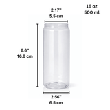 16oz Can-Shaped Clear PET Cup | 55mm Top (Base Only) - size