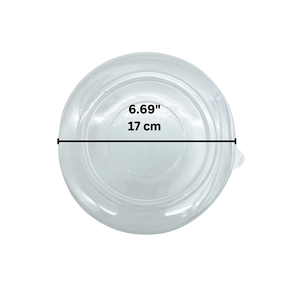 170mm Clear Round Lid | Fit 2 Compartment Bowl (Lid Only) - size