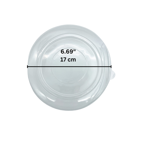 170mm Clear Round Lid | Fit 2 Compartment Bowl (Lid Only) - size