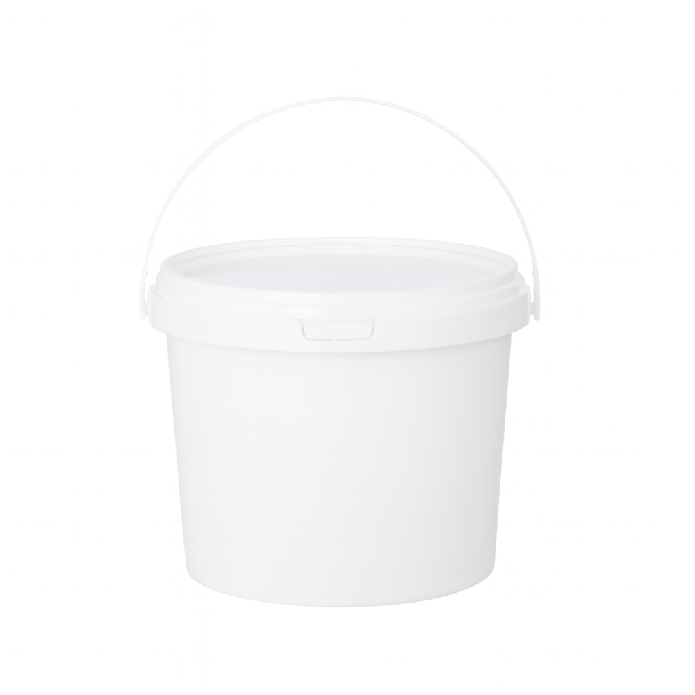 170oz PP White Dessert Food Storage Round Bucket W/ Lid & Handle