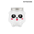 17oz Panda-Shaped Clear PET Cup W/ Foil Lid - 50 pcs