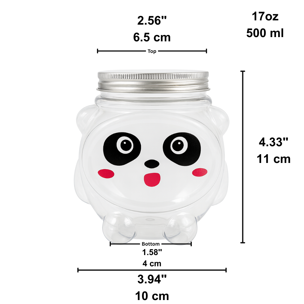  17oz Panda Plastic Cup with Lid