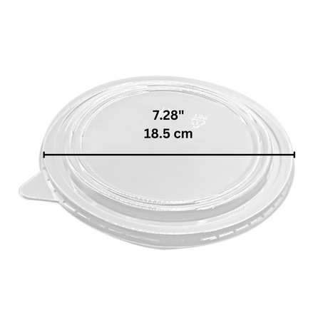 185mm AFP Anti-Fog Clear Round Lid | Fit 1300B Paper Bowl (Lid Only) - size