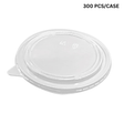 Clear plastic lid with a case quantity of 300 on a white background