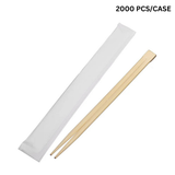 Baguettes en bambou emballées individuellement dans du papier de 8 po - 2000 paires