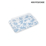 WP-05 | PET Leaf Pattern Sushi Tray W/ Lid | 7.28x5.12x1.77"