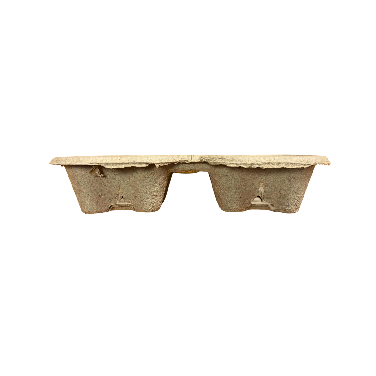 2-Cup Disposable Drink Holders, Biodegradable Paper Pulp Stackable To-Go Trays, Durable Coffee Cup Carrier for Food Delivery Service (21.5x11x4cm)